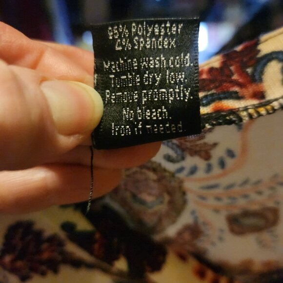 Floral Pattern Button Sleeve Tunic Top S-M - Picture 6 of 6